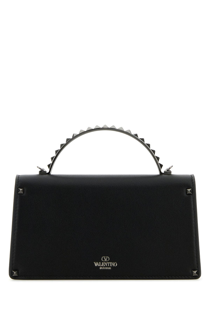 Black leather Rockstud handbag