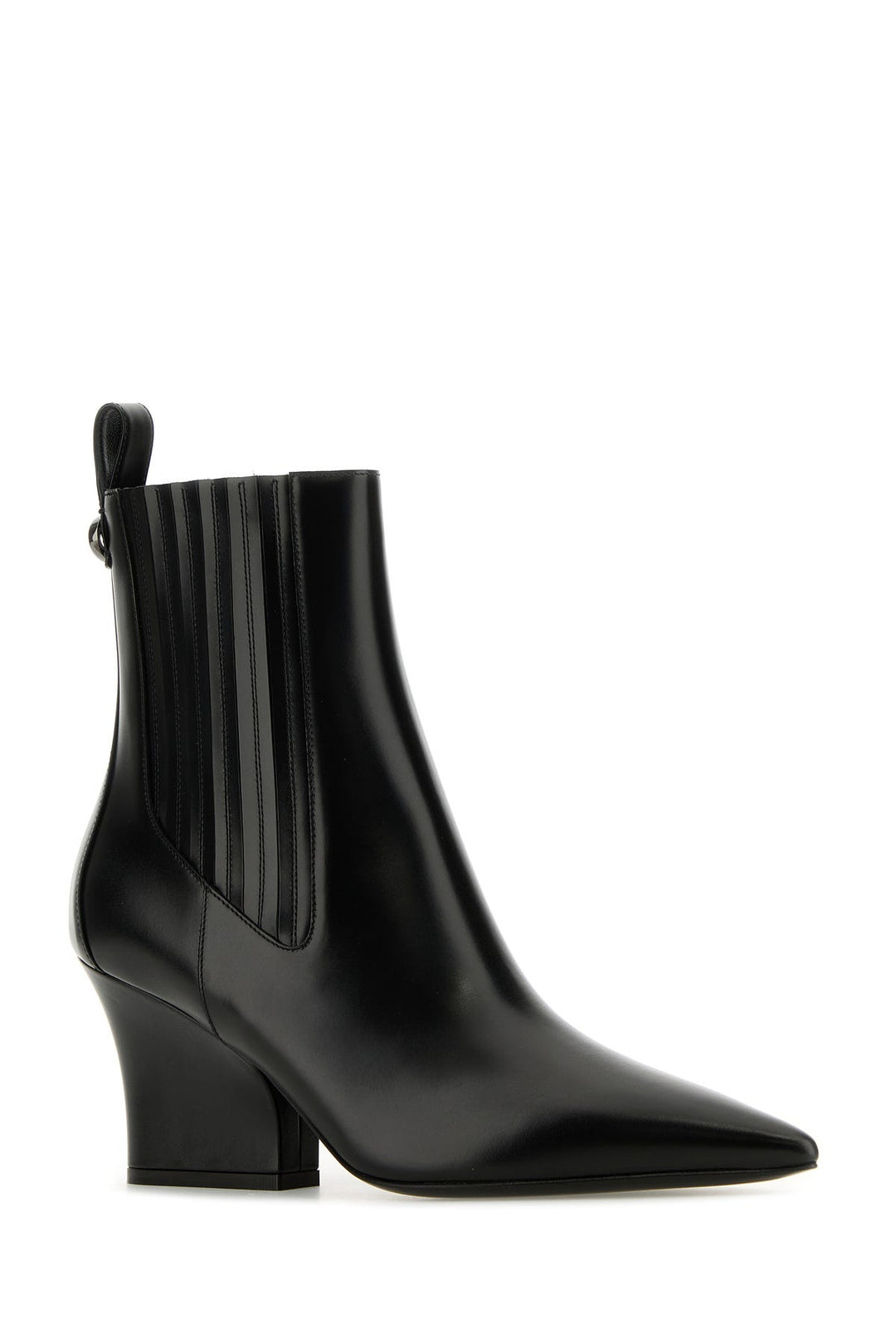 Black leather VLogo Lockette ankle boots