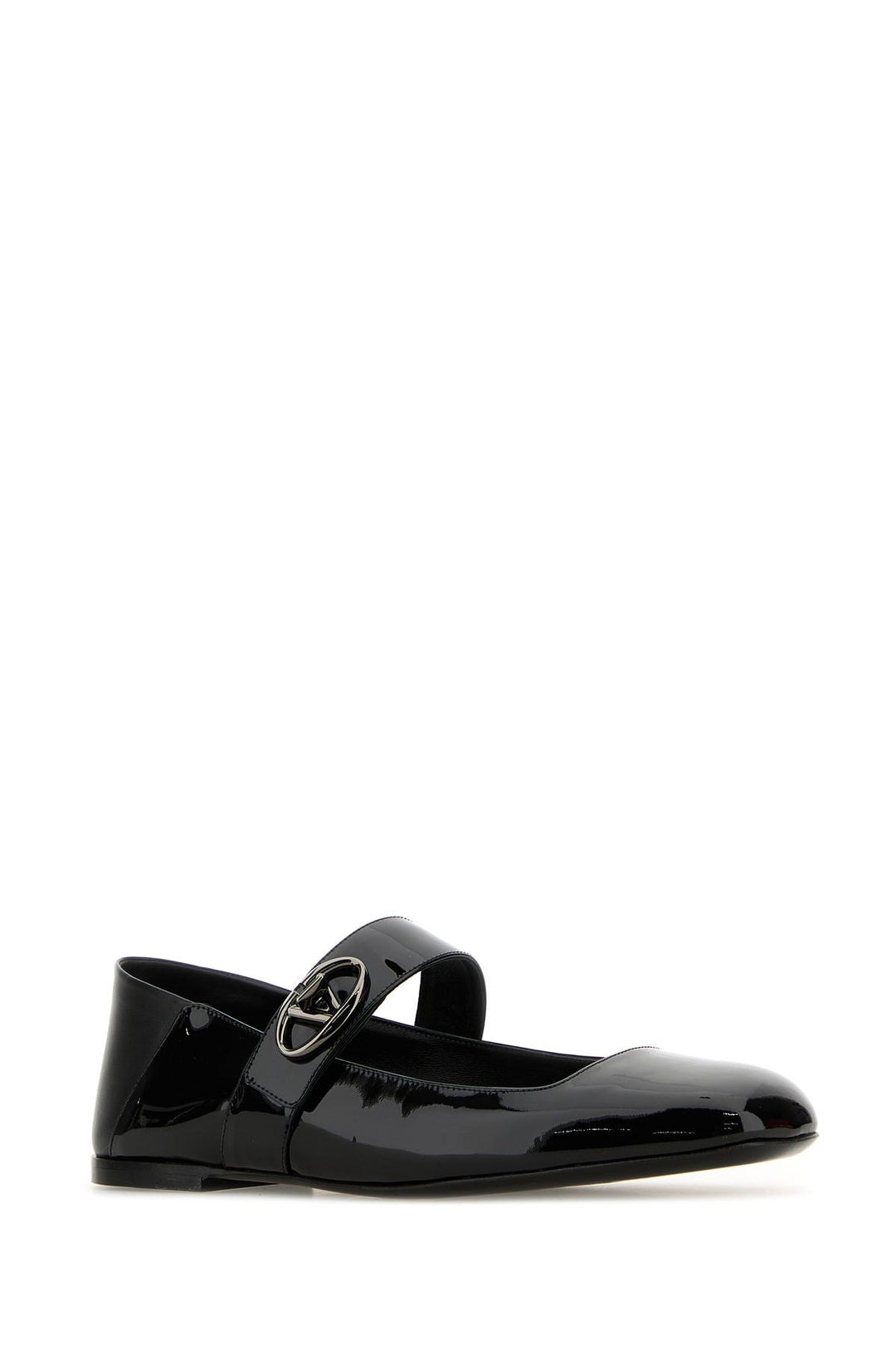 Black leather VLogo Locker ballerinas