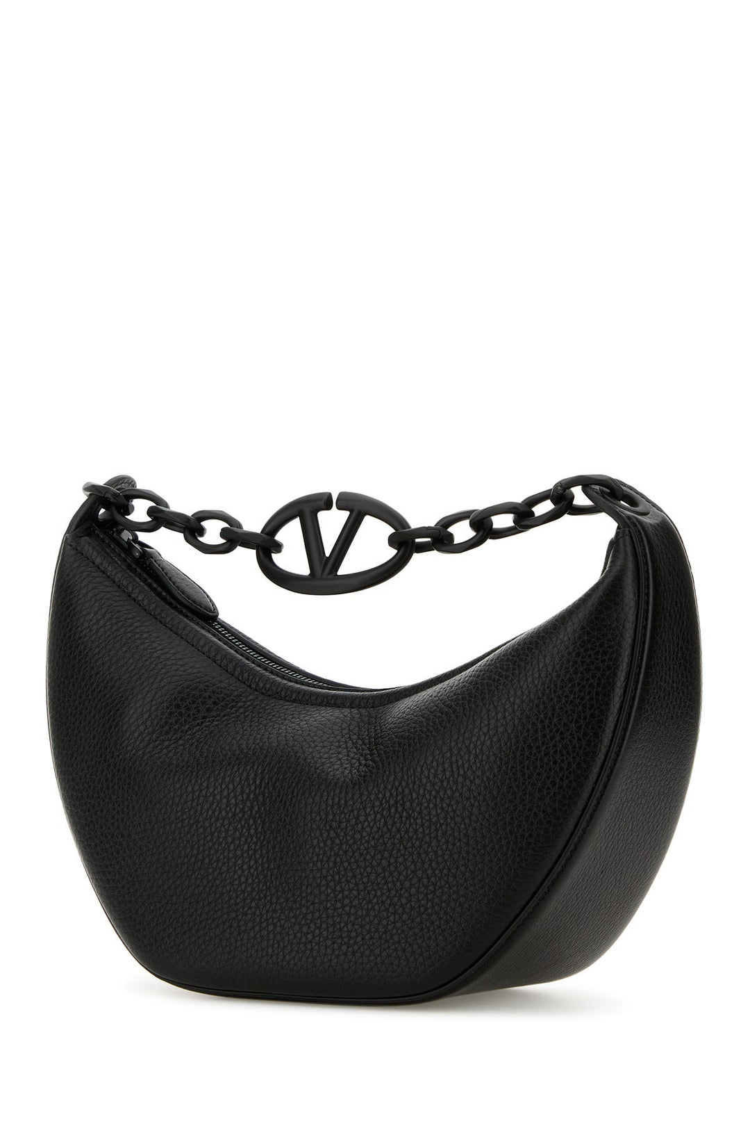 Black leather Hobo VLogo Moon handbag