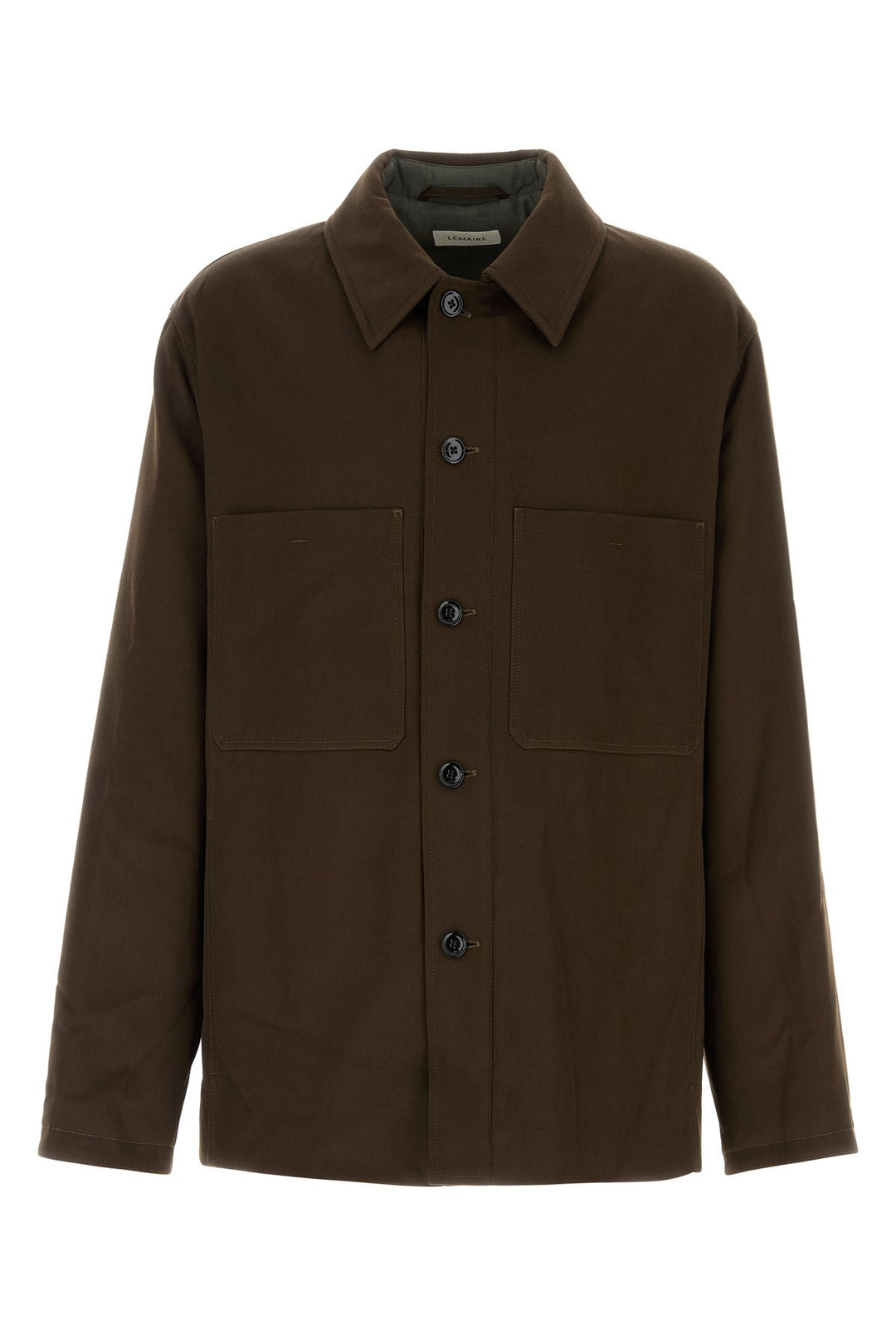 Dark brown wool padded jacket