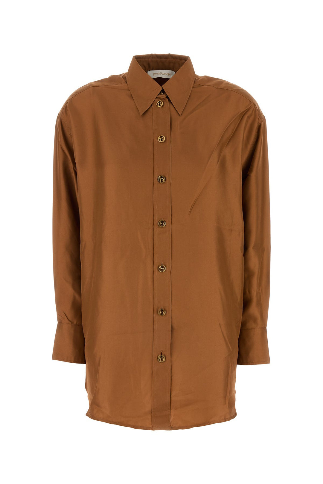 Ochre silk Illustration shirt