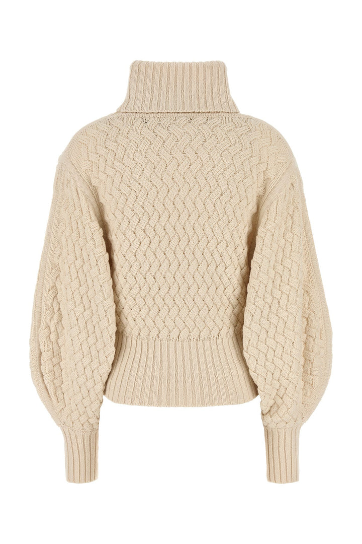 Sand wool blend Illustration sweater