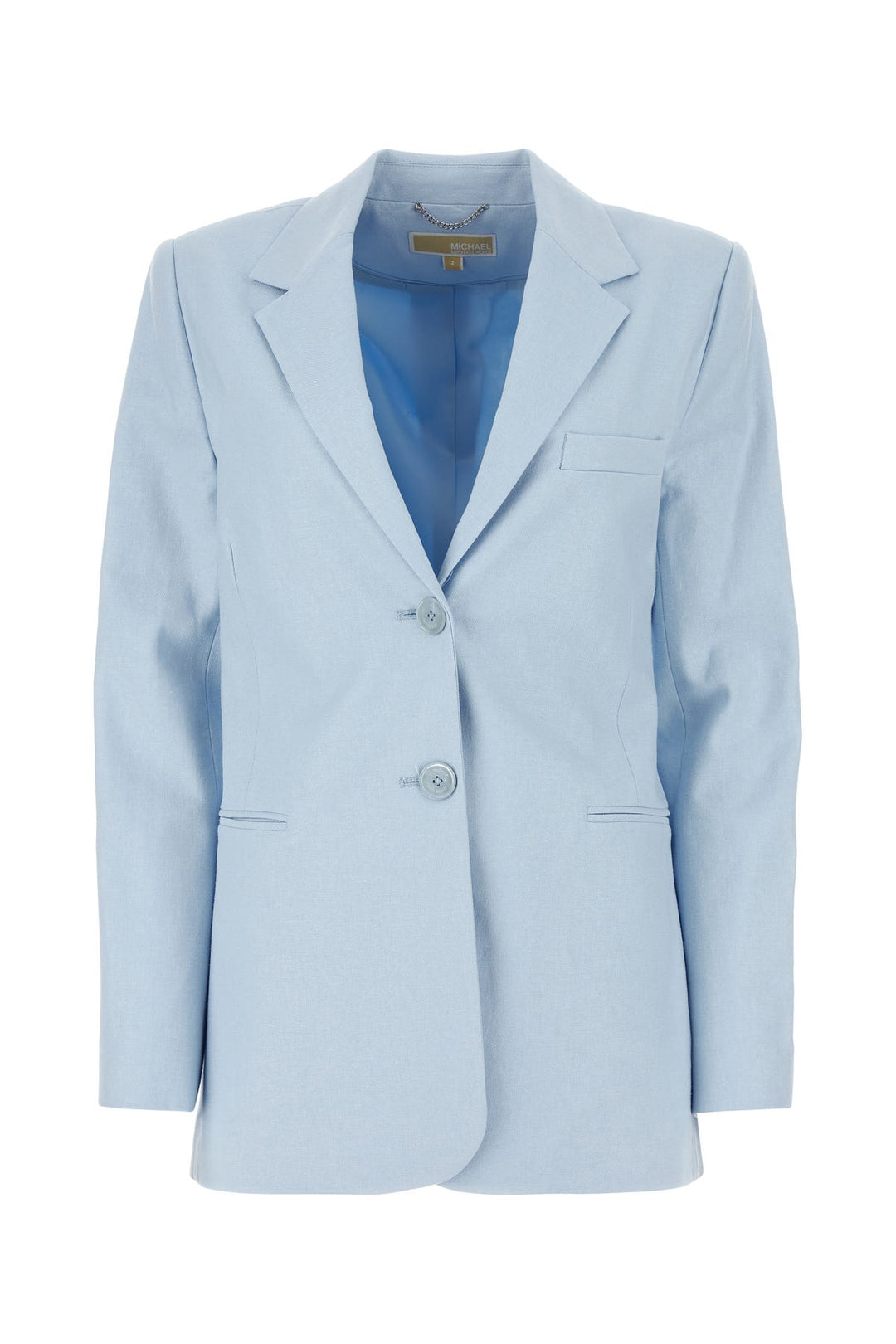 Pastel light blue linen blend blazer