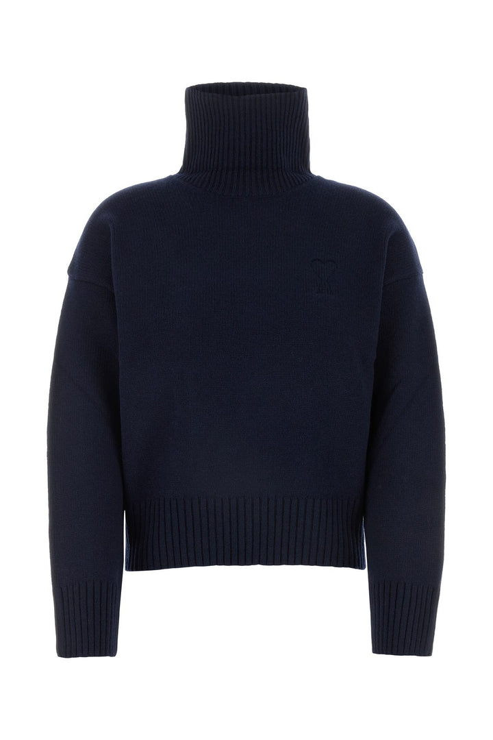 Navy blue wool blend sweater