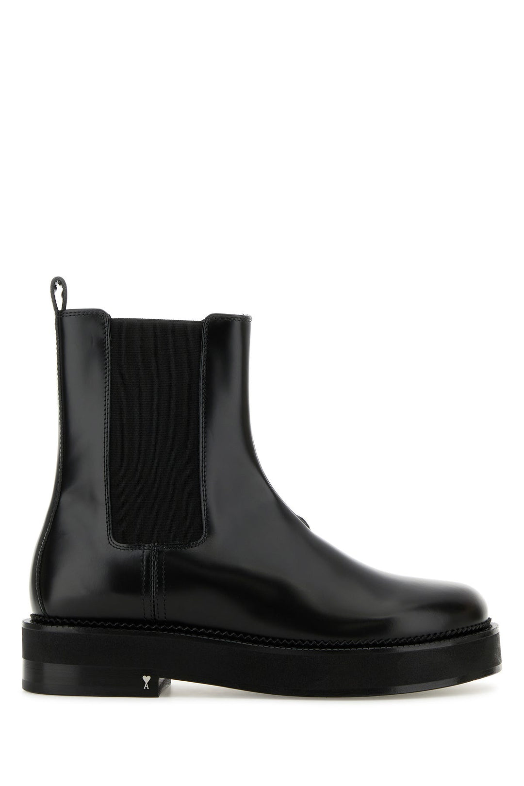 Black leather ankle boots