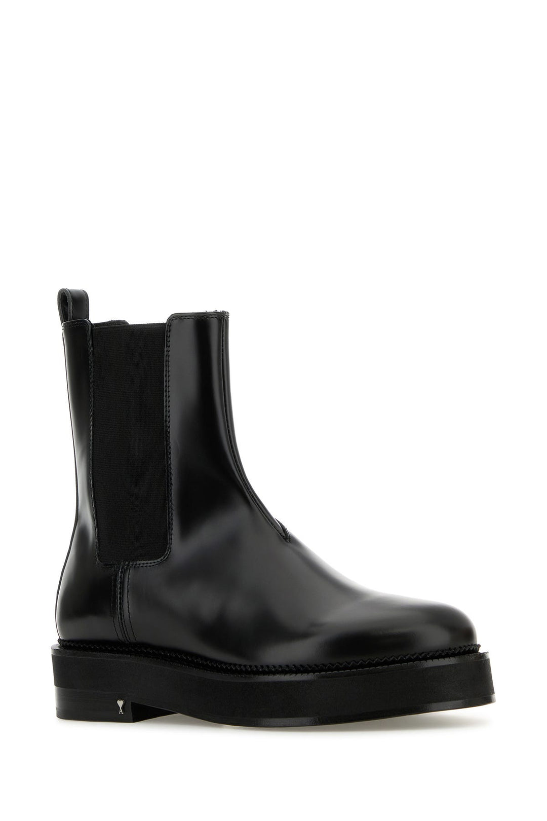 Black leather ankle boots