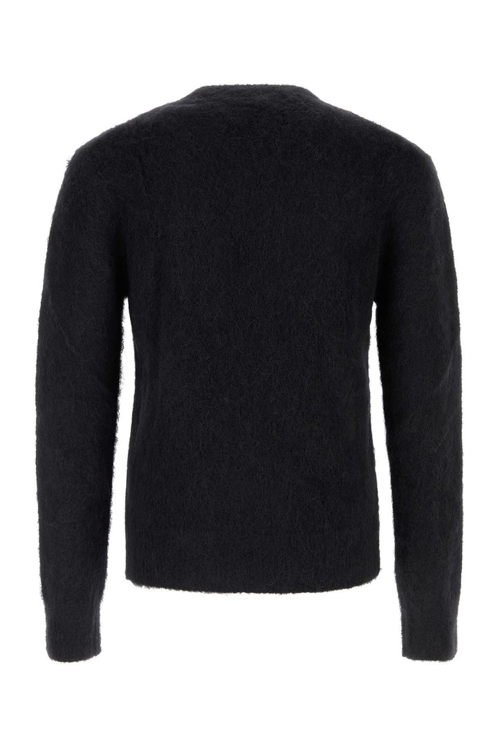 Black stretch mohair blend sweater