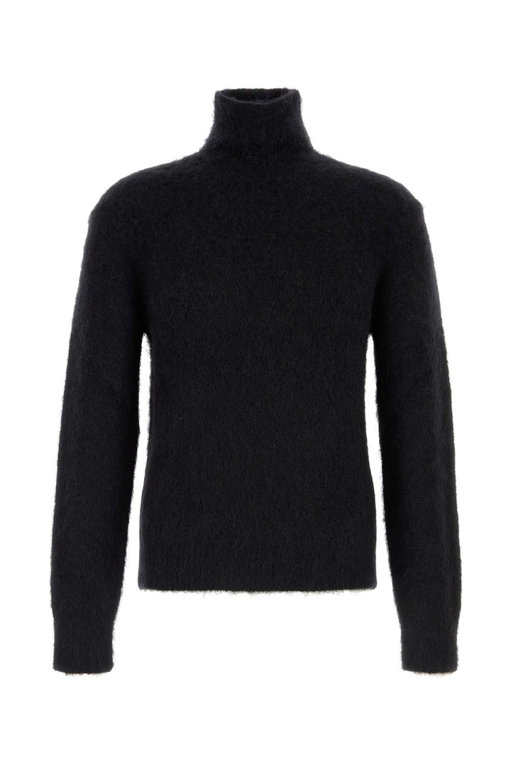 Black stretch mohair blend sweater