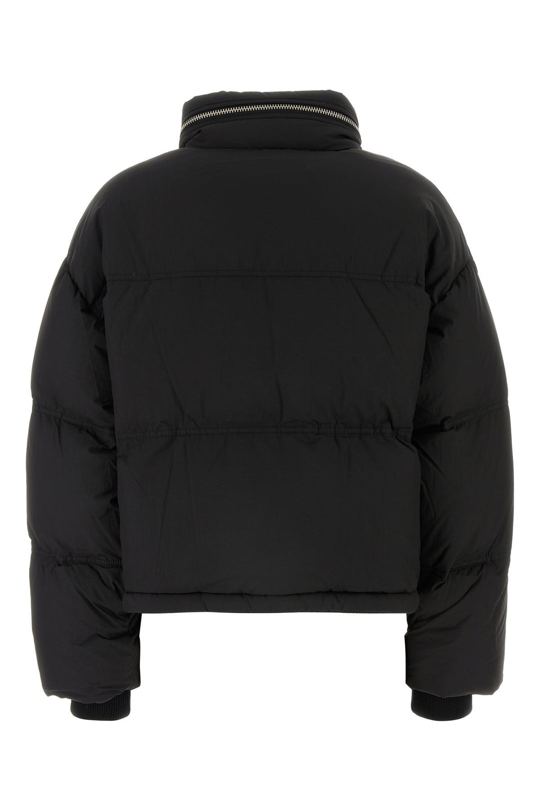 Black nylon down jacket