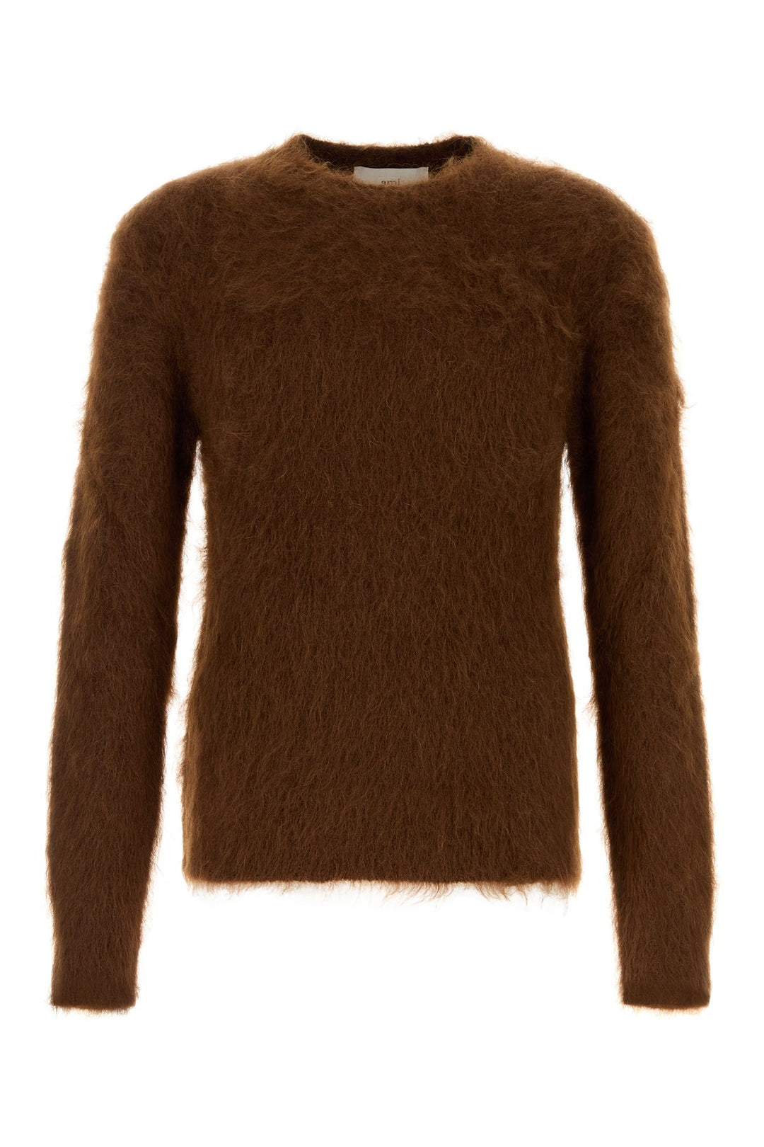 Brown stretch mohair blend sweater