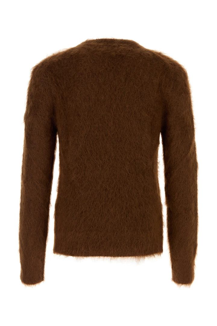 Brown stretch mohair blend sweater