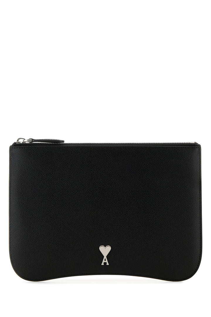 Black leather pouch