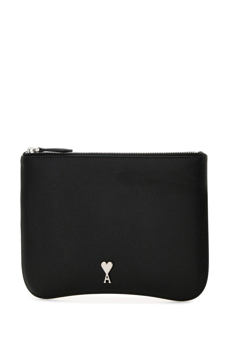 Black leather pouch