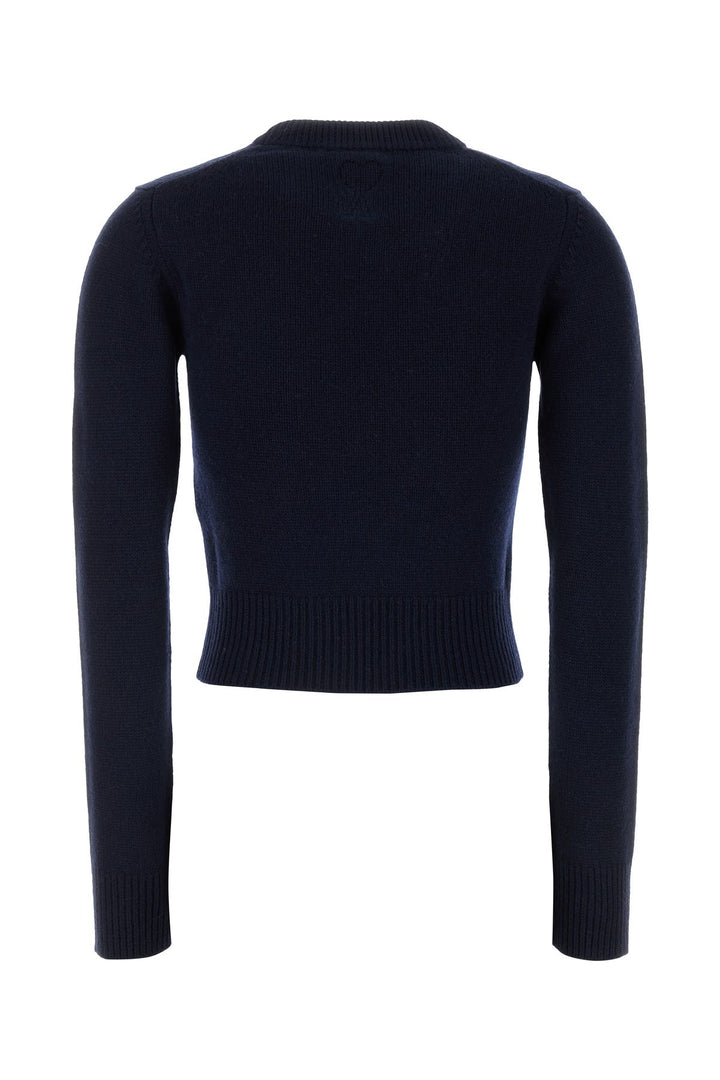 Navy blue wool blend sweater