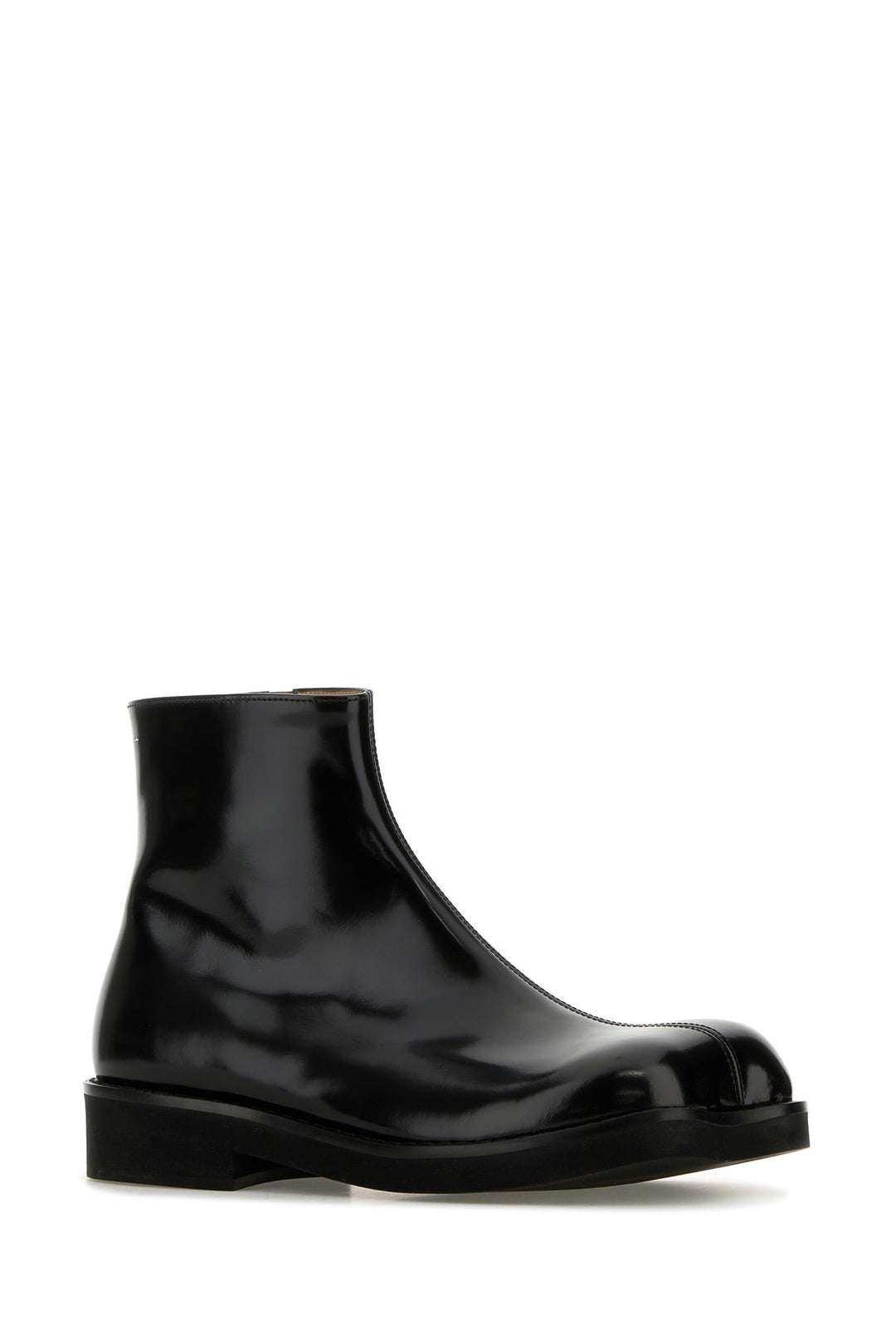 Black leather ankle boots