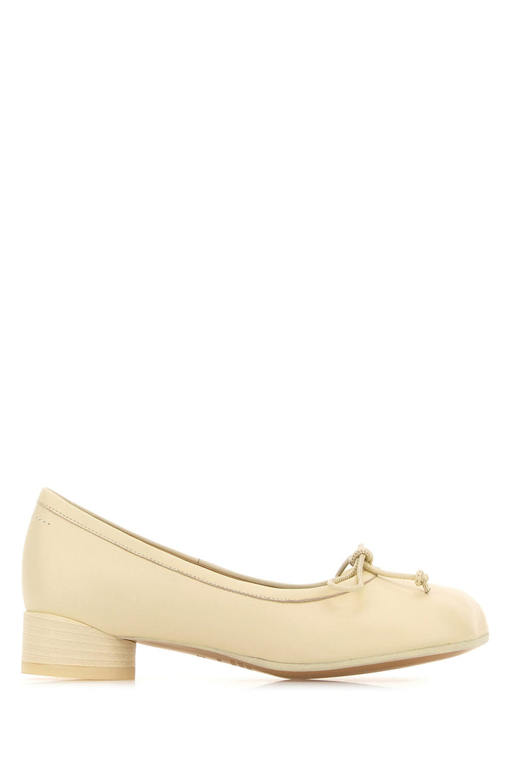 Ivory leather ballerinas