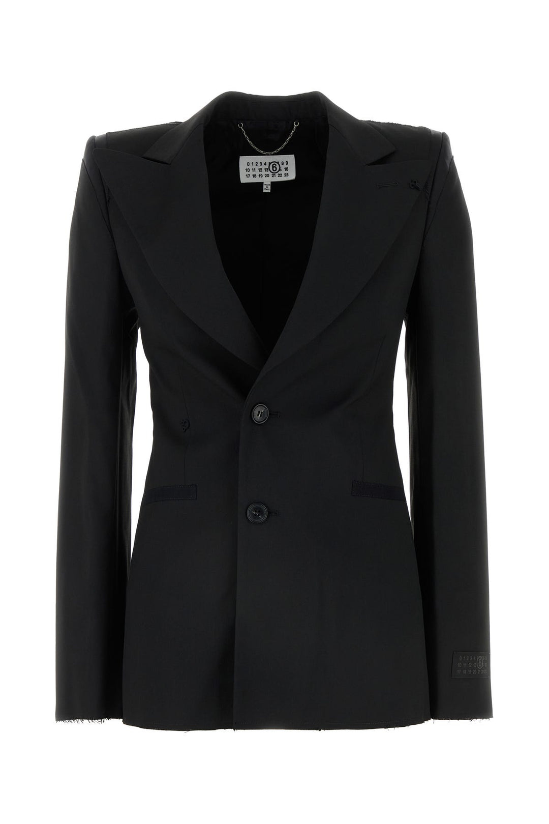 Black stretch polyester blend blazer