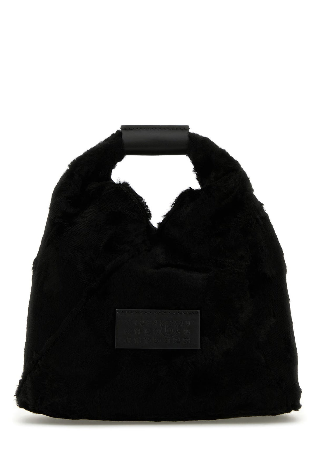 Black eco fur Japanese crossbody bag