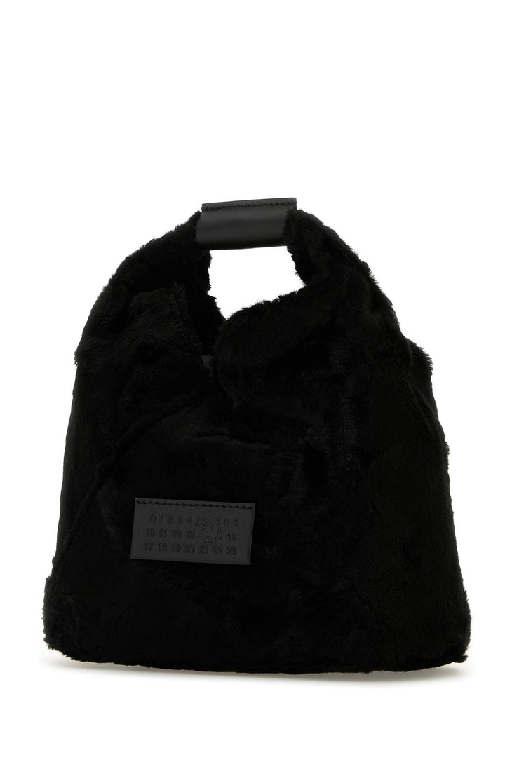 Black eco fur Japanese crossbody bag