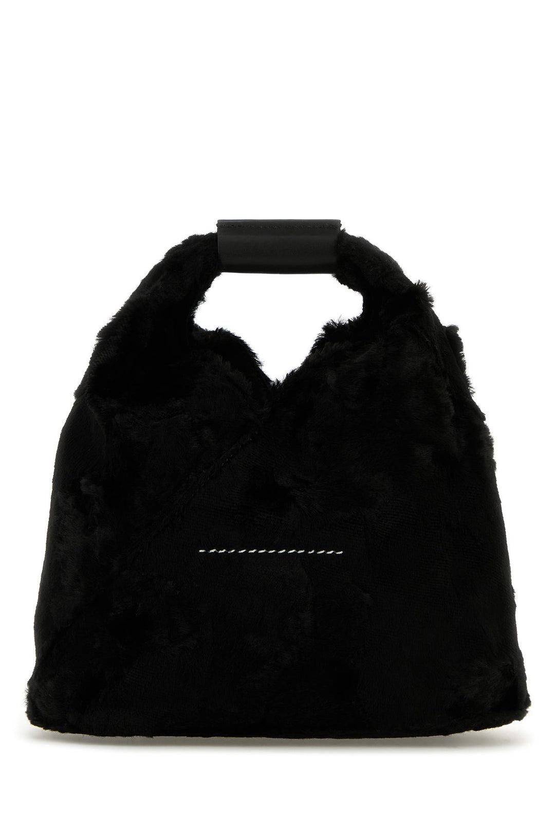 Black eco fur Japanese crossbody bag