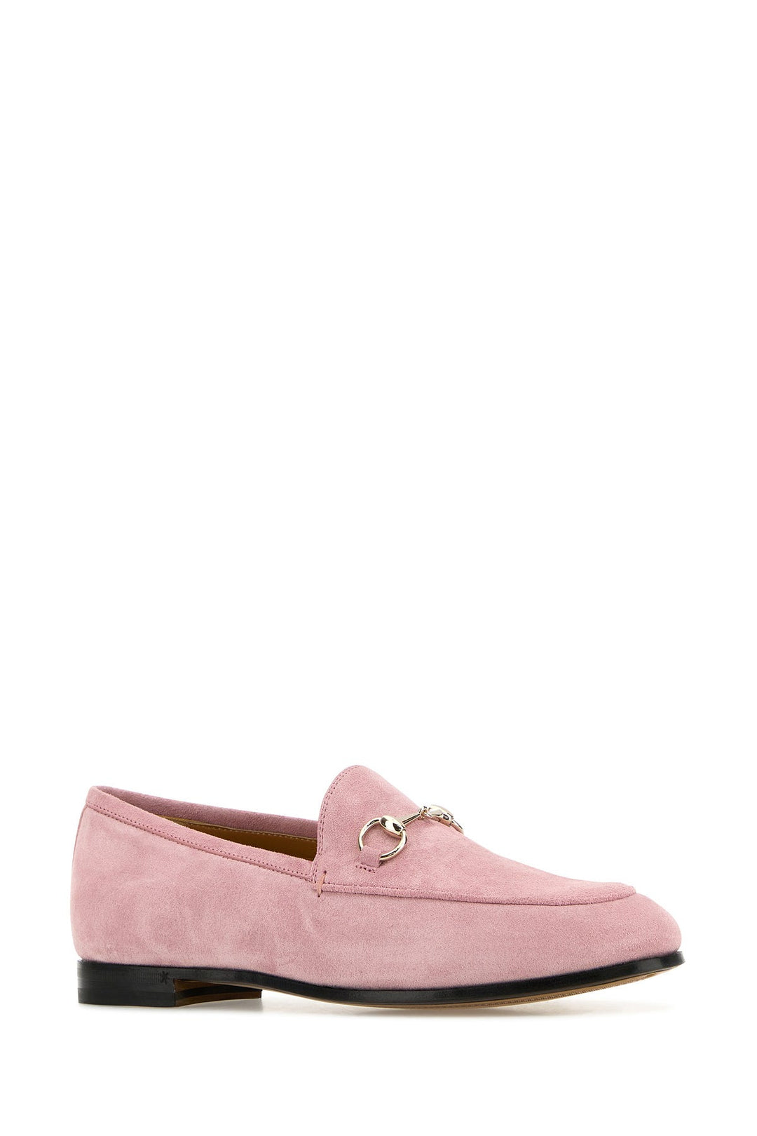 Pink suede loafers