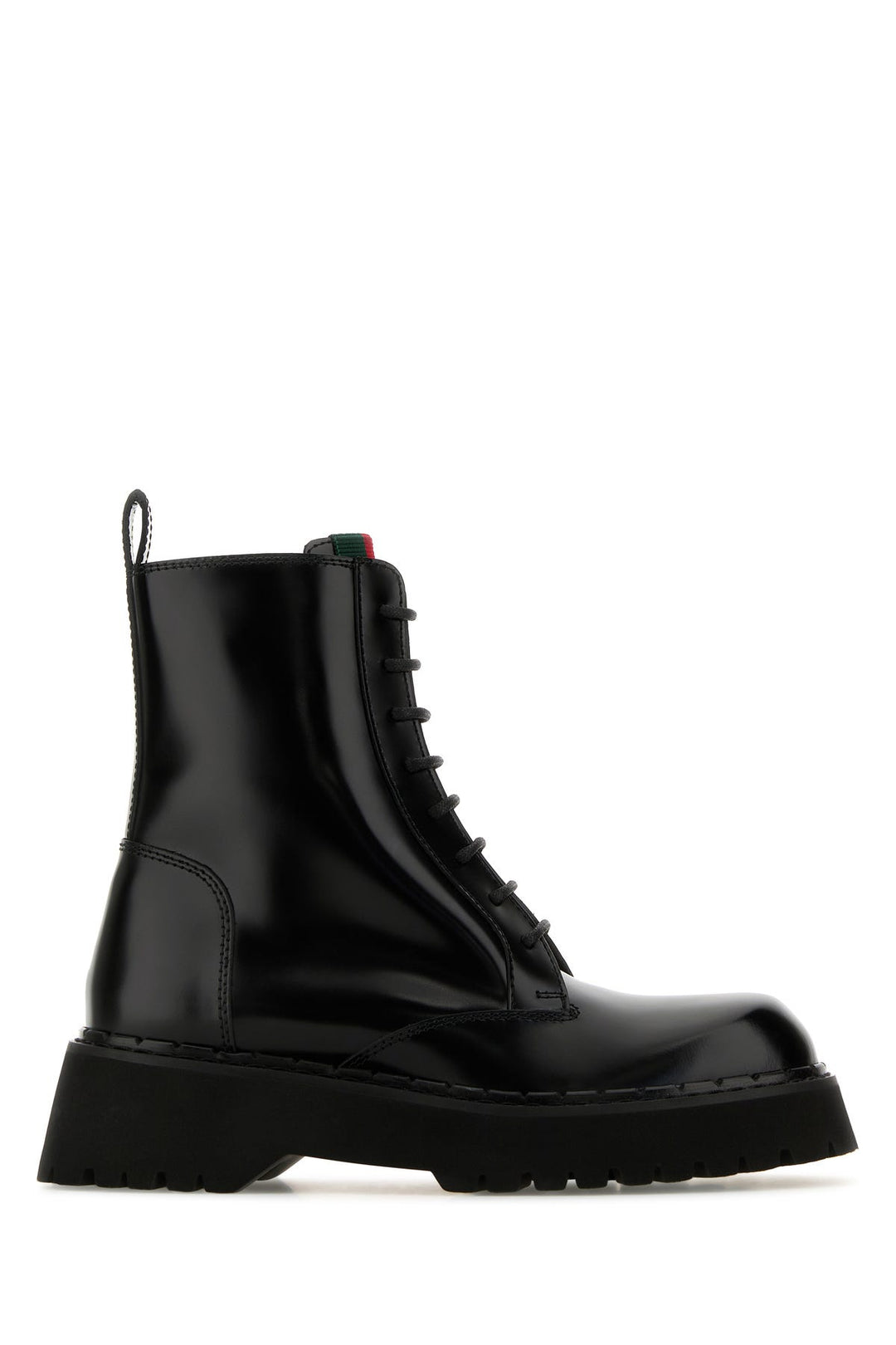 Black leather ankle boots