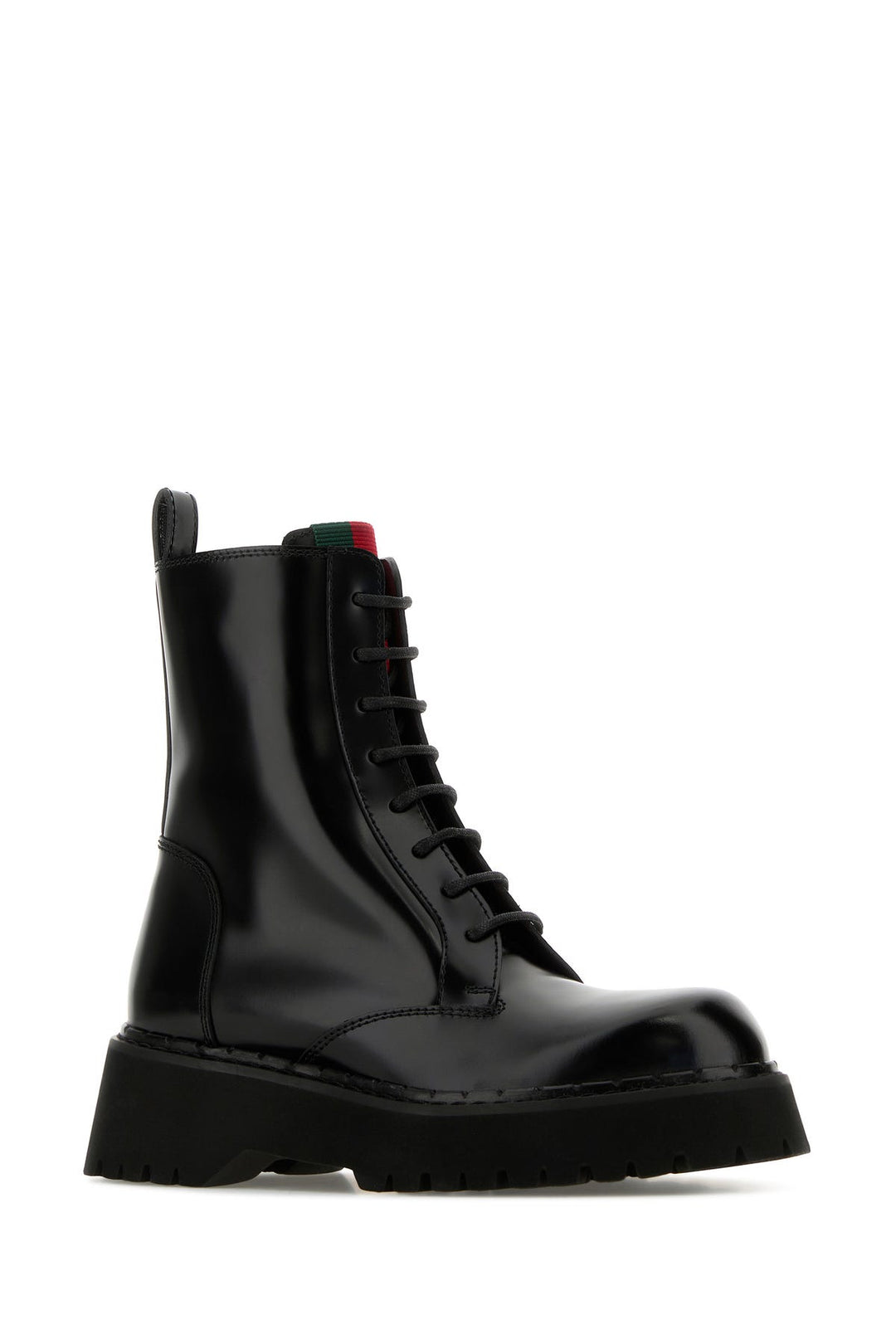 Black leather ankle boots