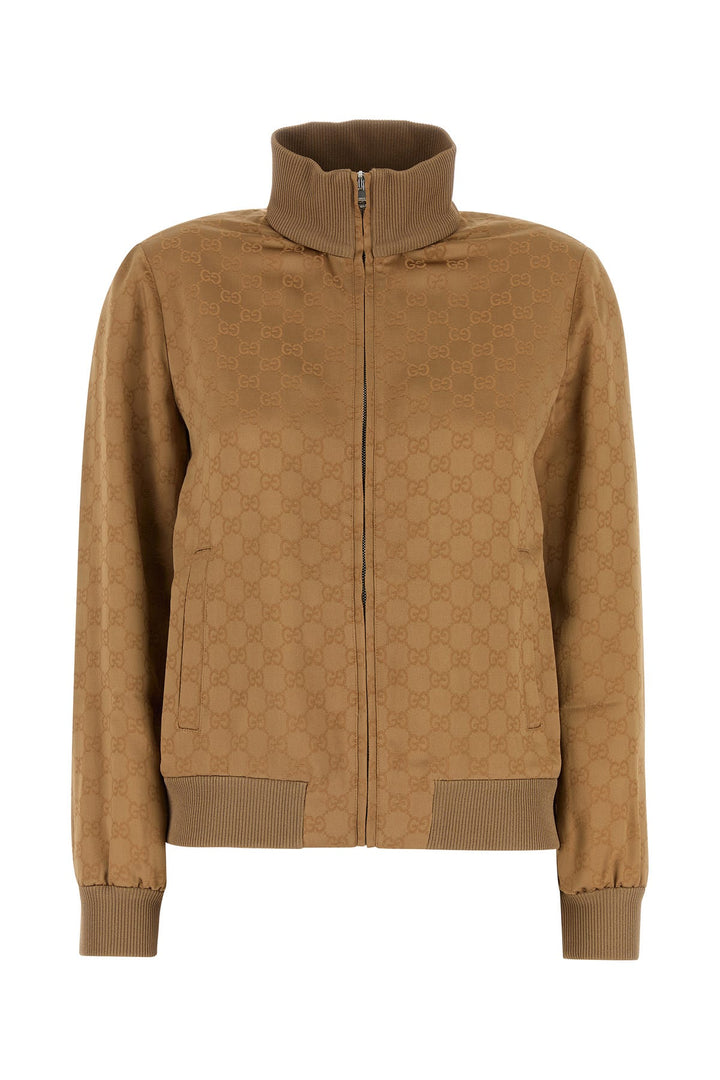 Camel jacquard sweatshirt