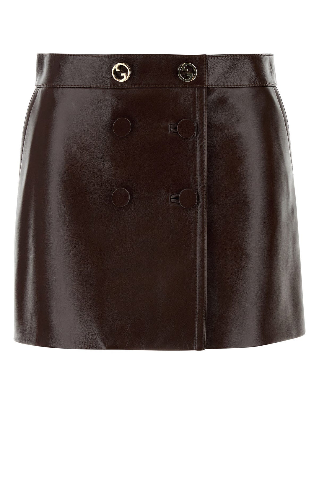 Burgundy leather mini skirt