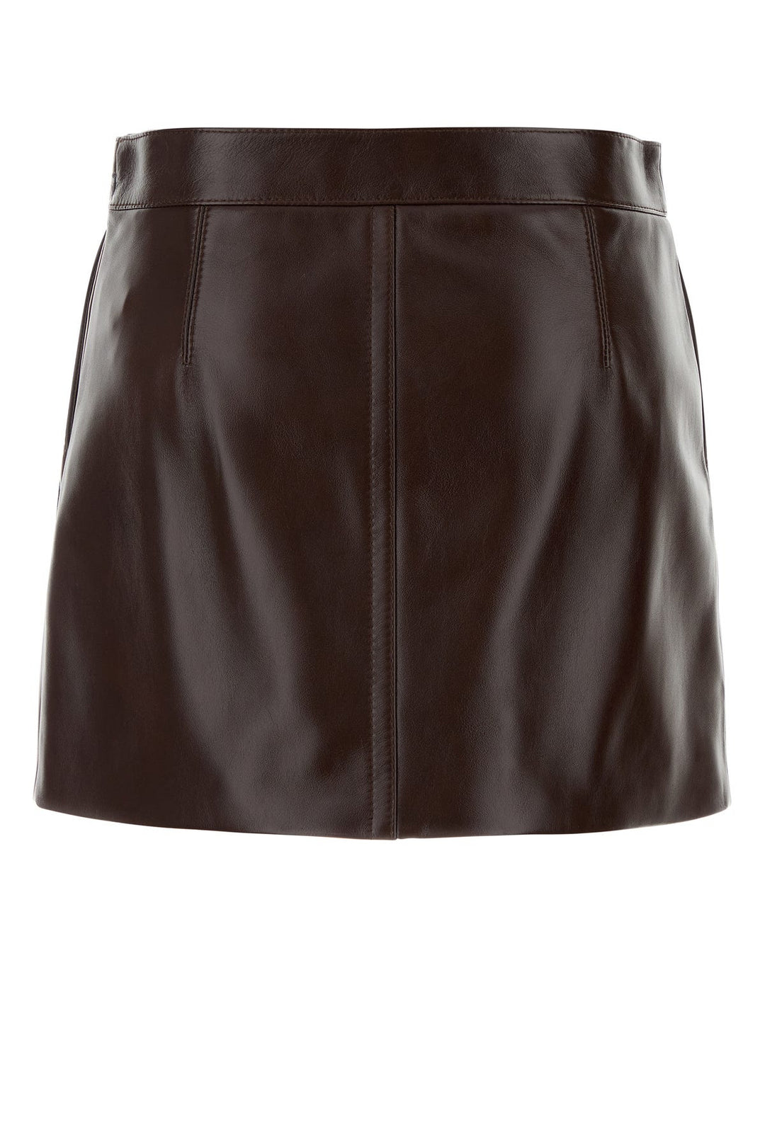 Burgundy leather mini skirt