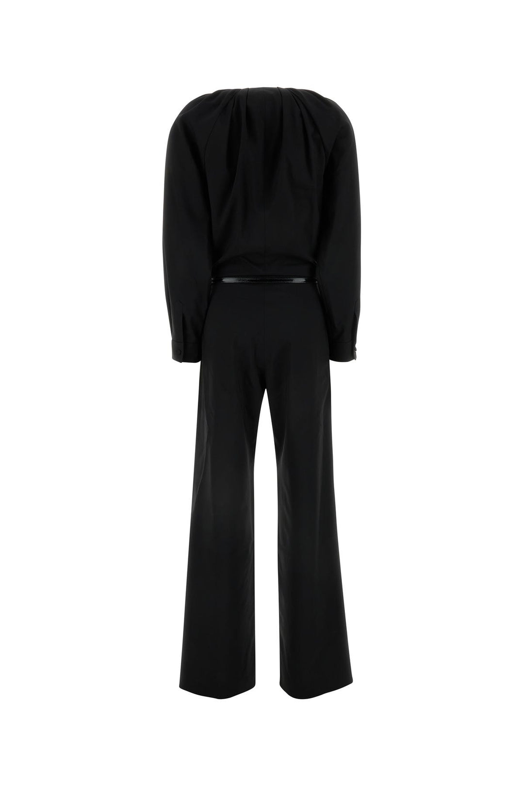 Black stretch wool jumpsuit