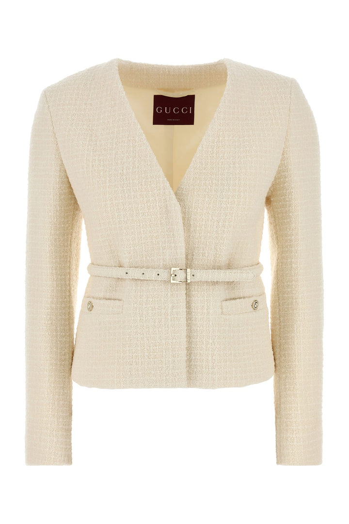 Ivory tweed blazer