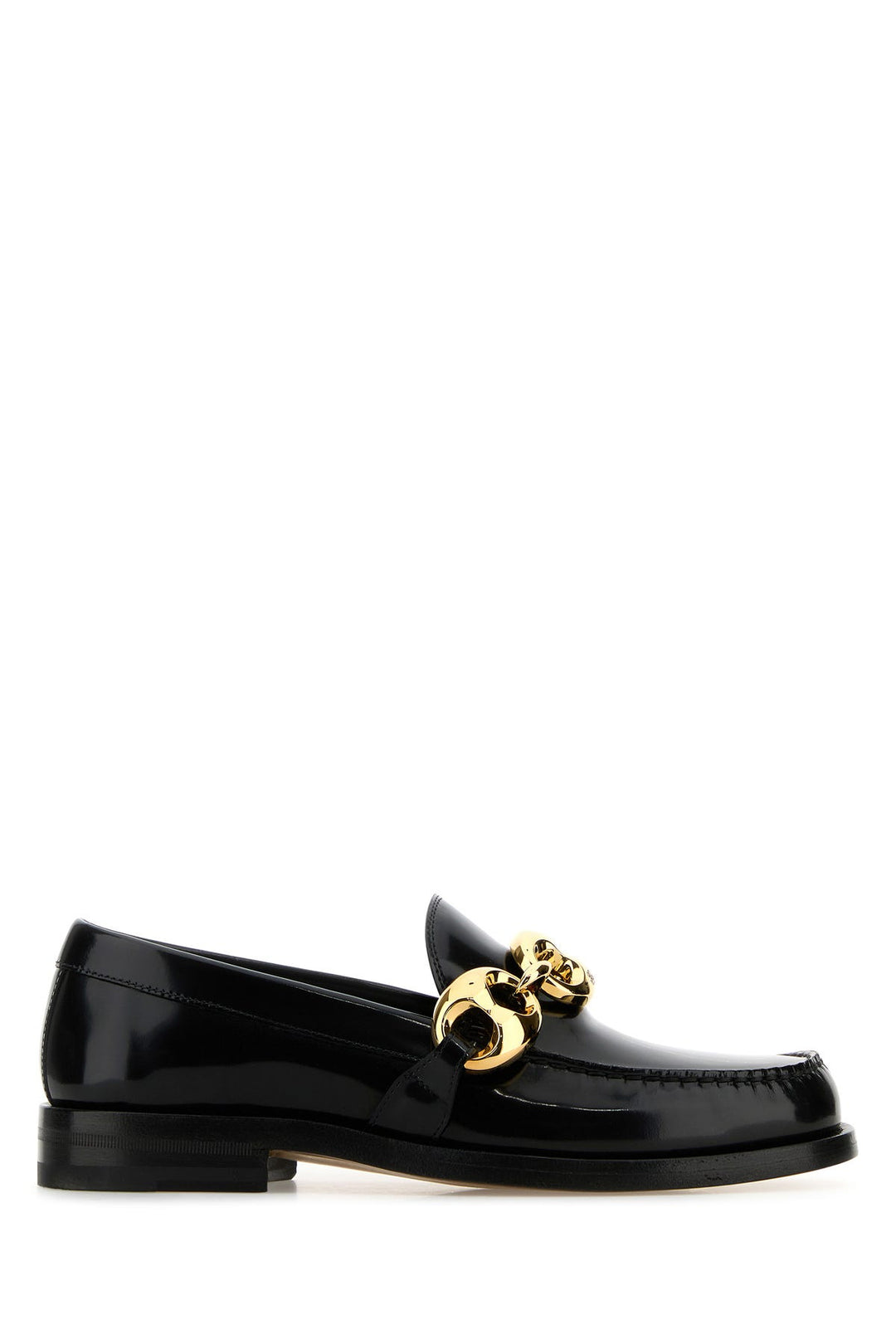 Black leather loafers