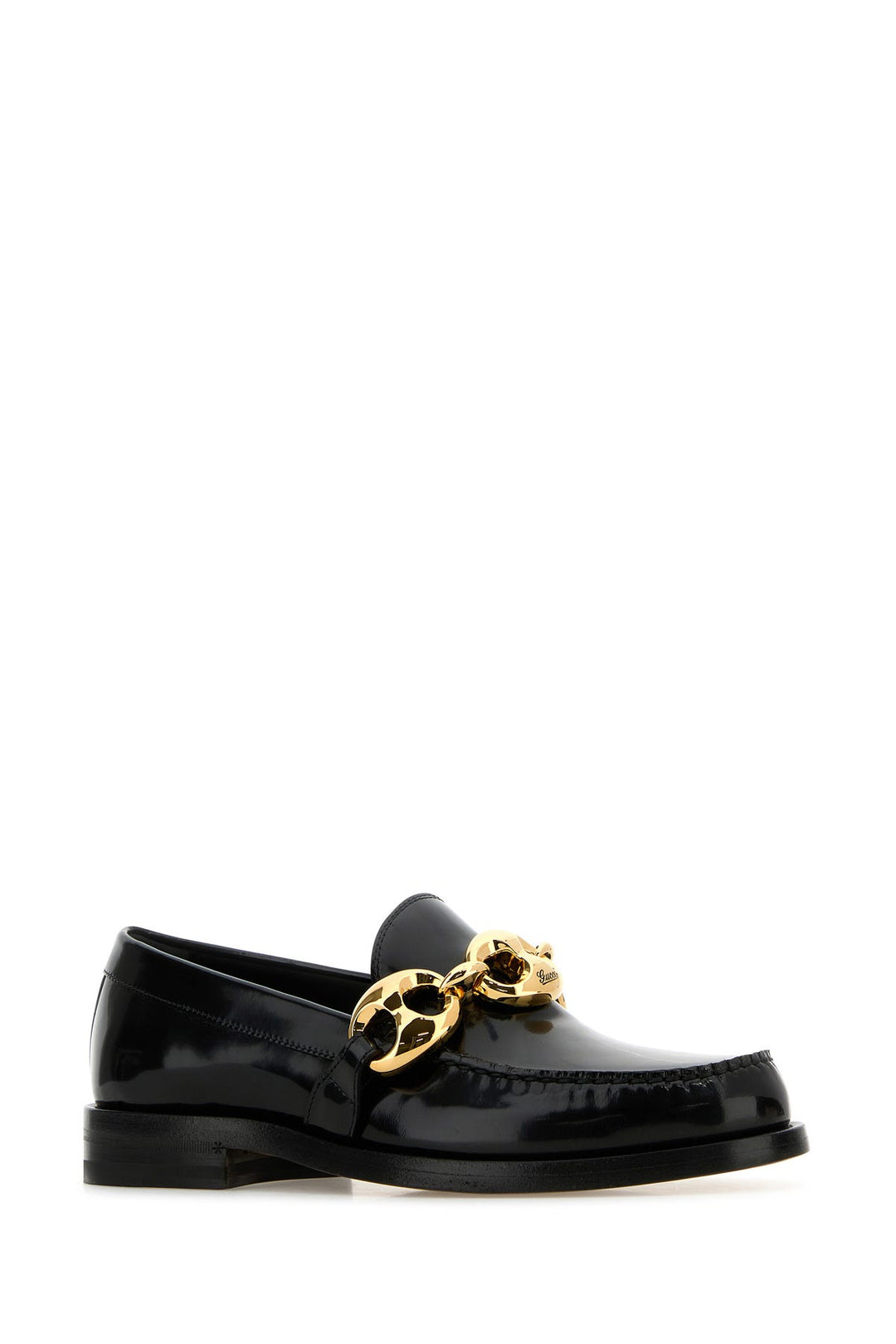 Black leather loafers