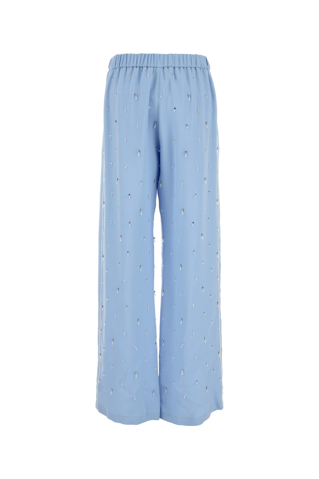 Powder blue crepe wide-leg pant