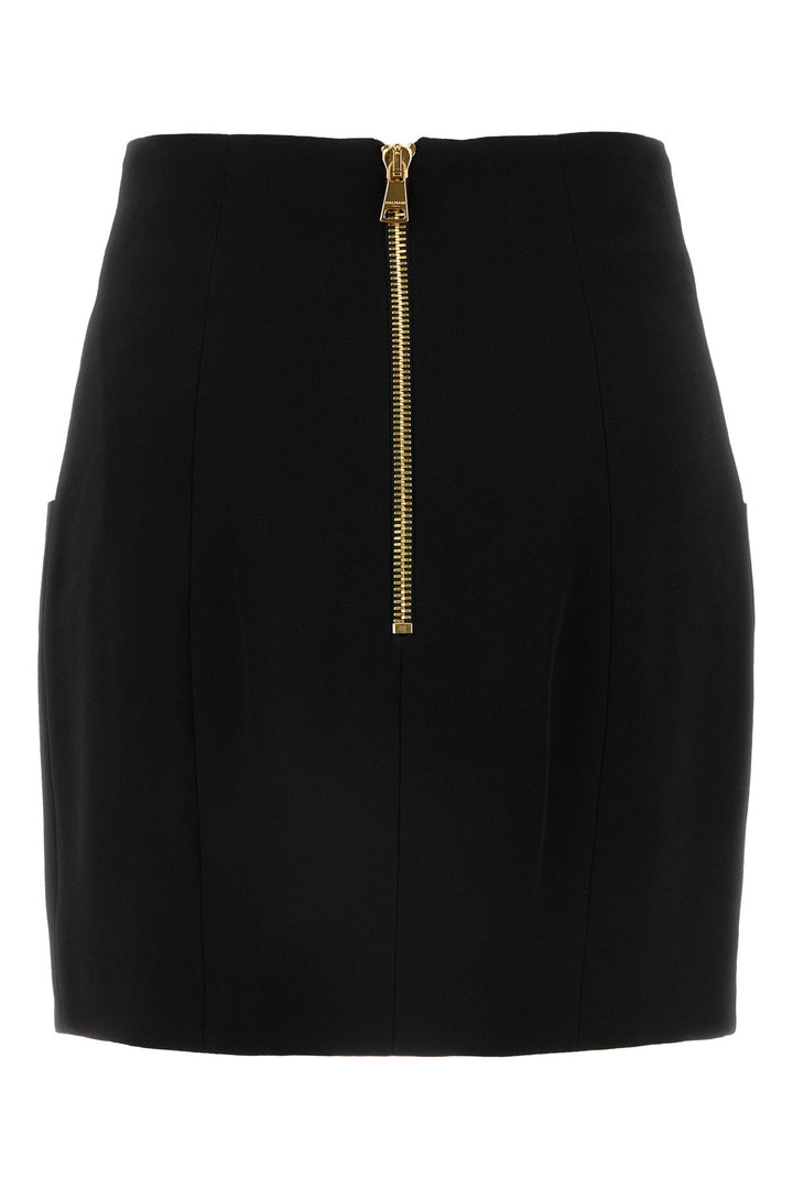 Black crepe mini skirt