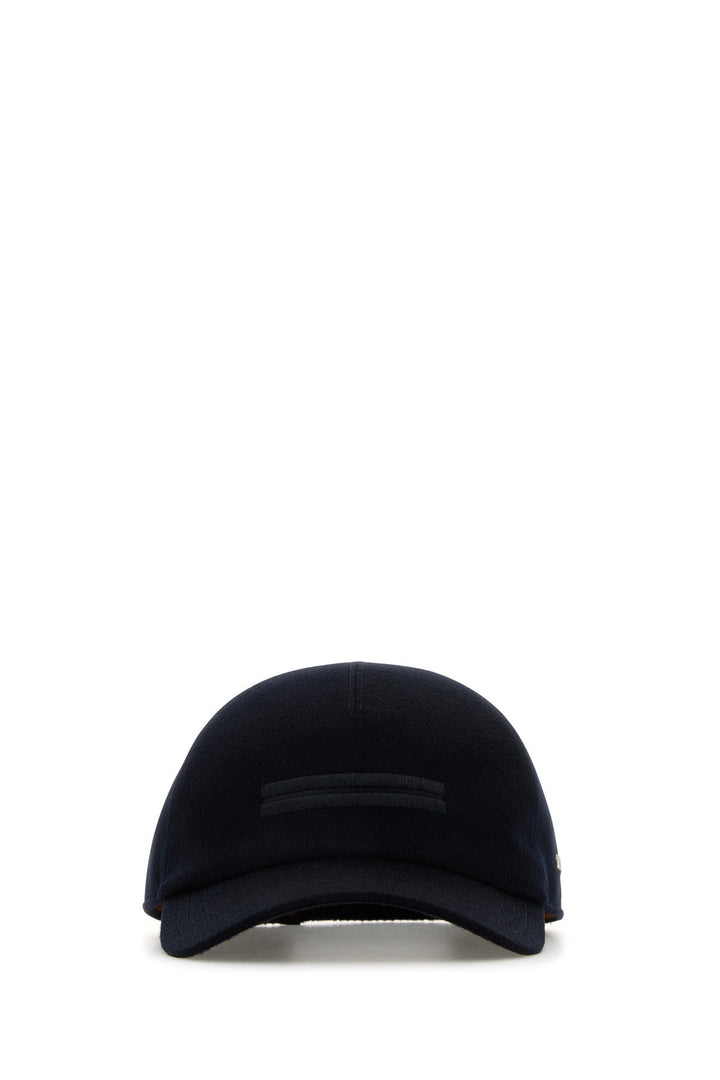 Midnight blue cashmere baseball cap