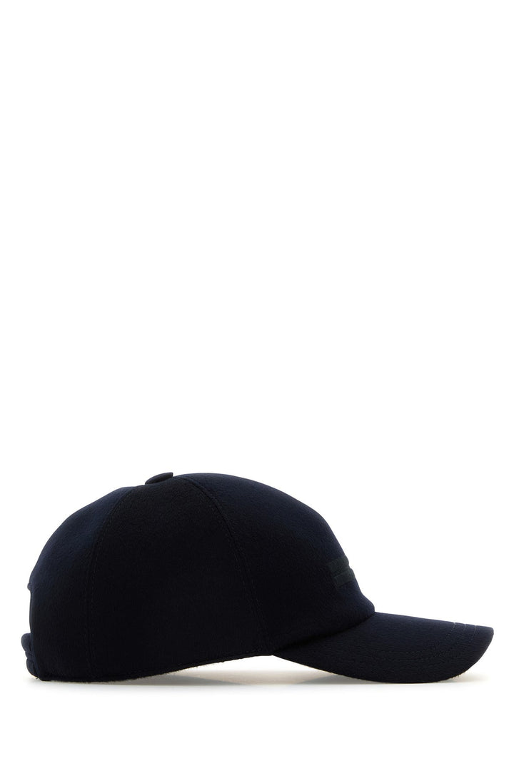 Midnight blue cashmere baseball cap