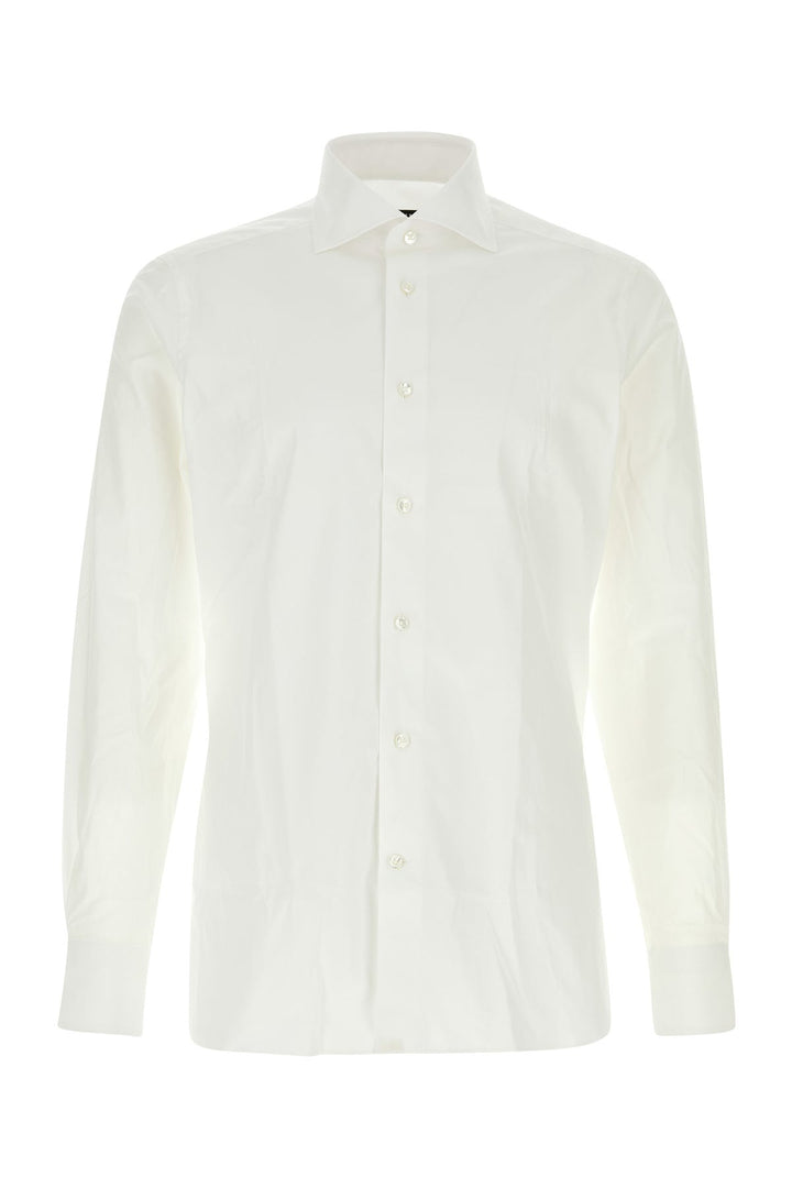 White stretch poplin shirt