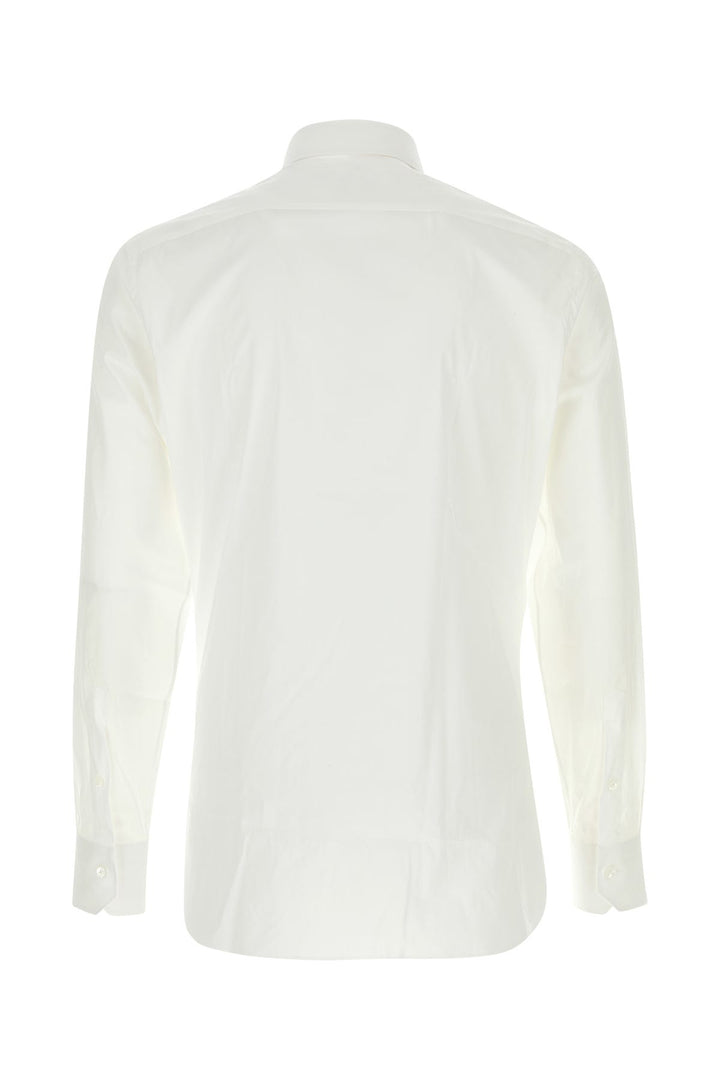 White stretch poplin shirt