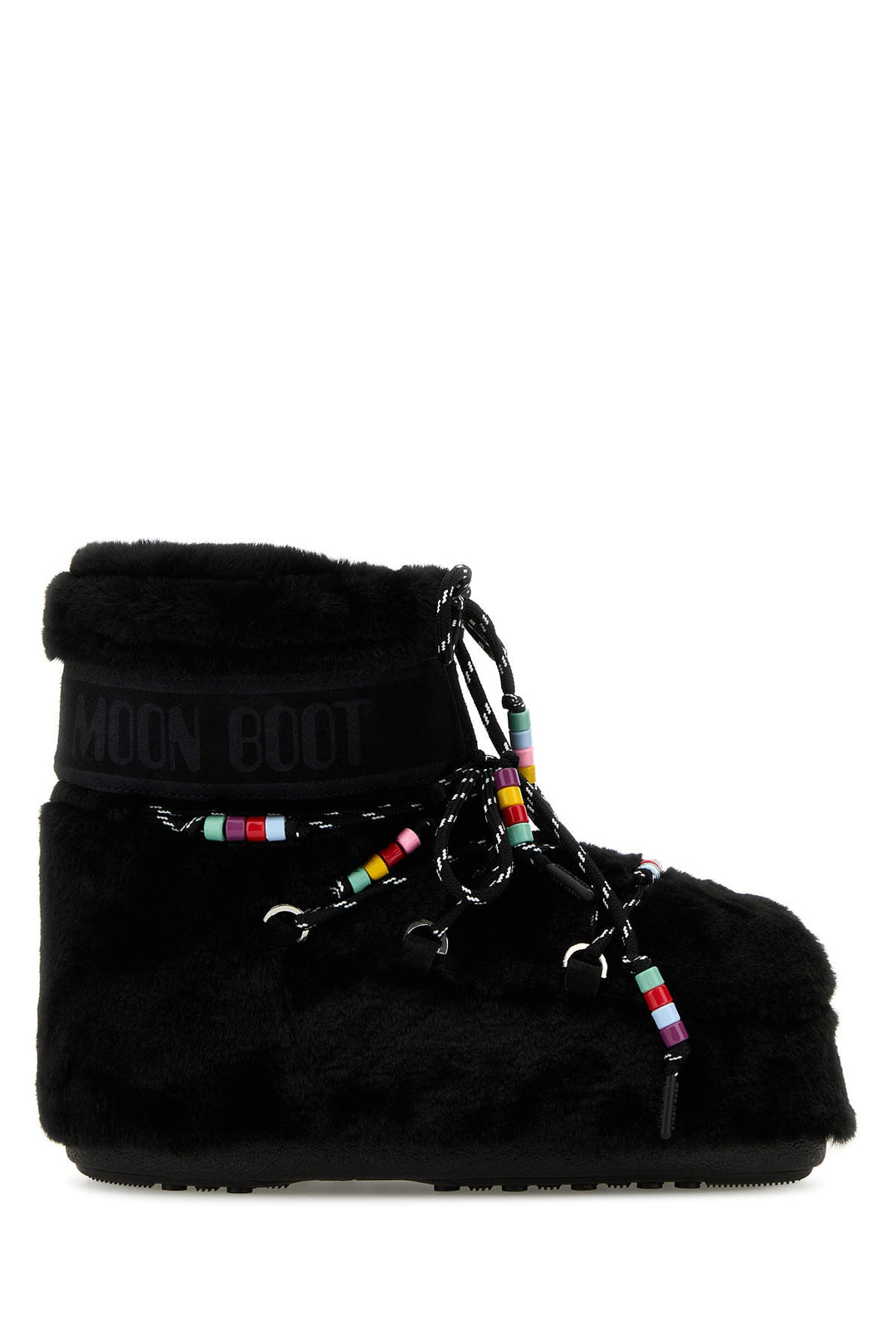 Black eco fur Icon Low ankle boots