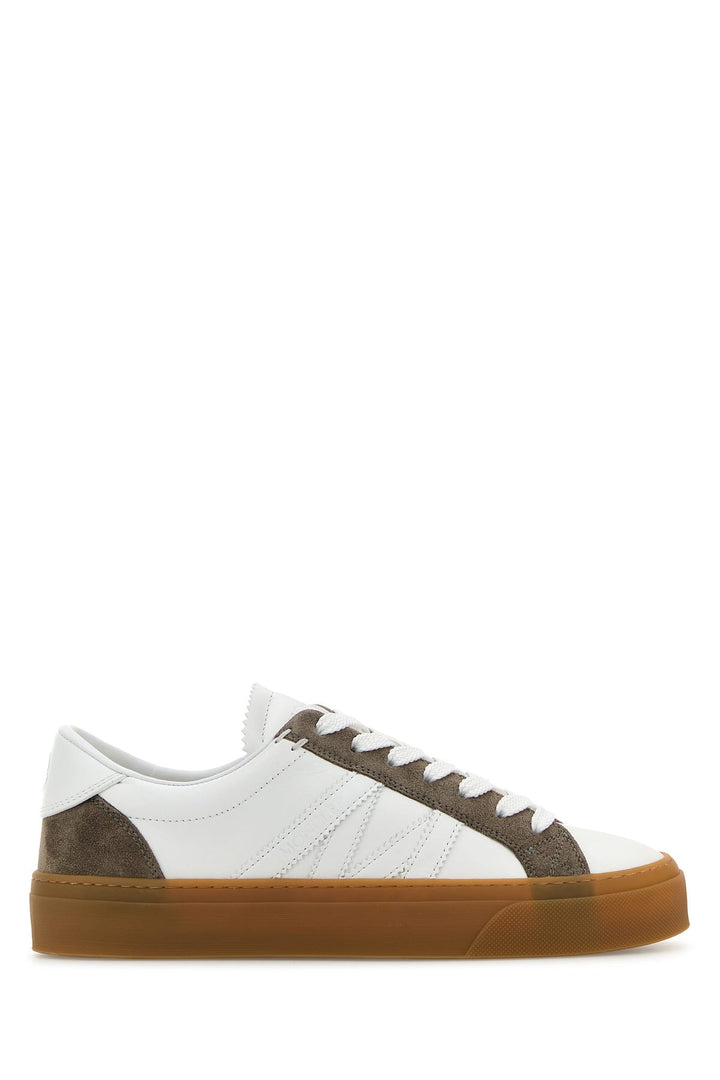 Two-tone leather and suede Monaco sneakers