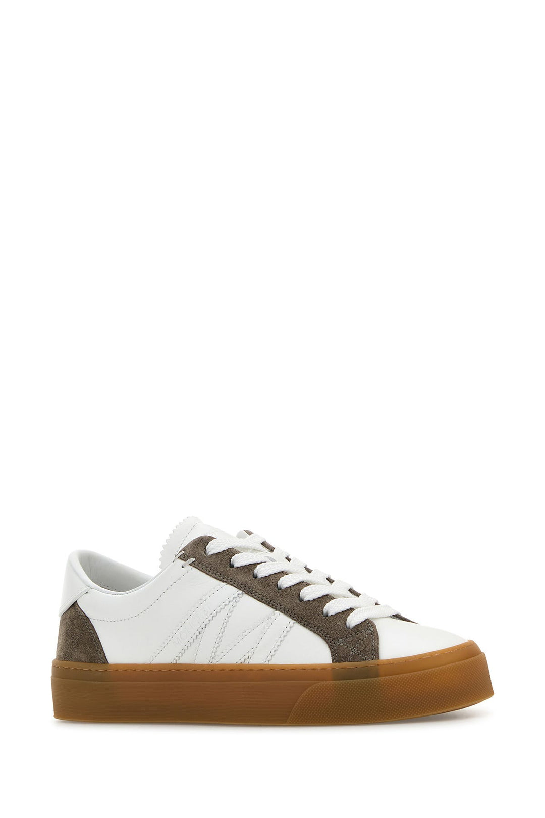 Two-tone leather and suede Monaco sneakers