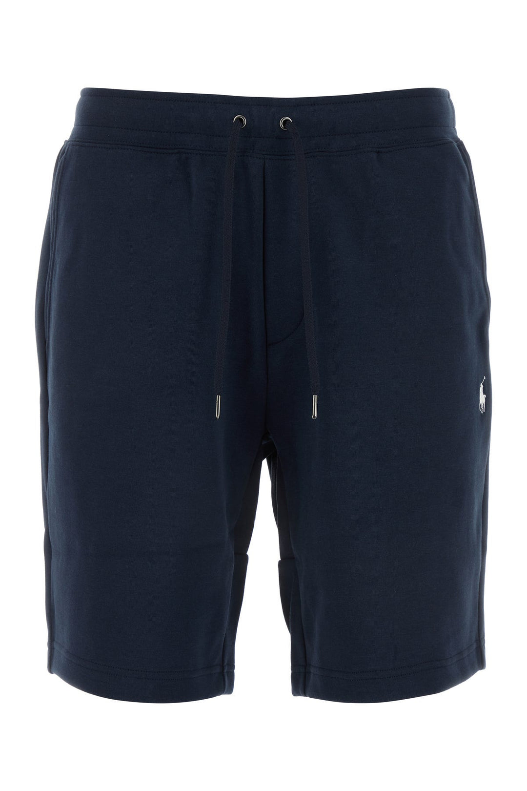 Navy blue cotton blend bermuda shorts