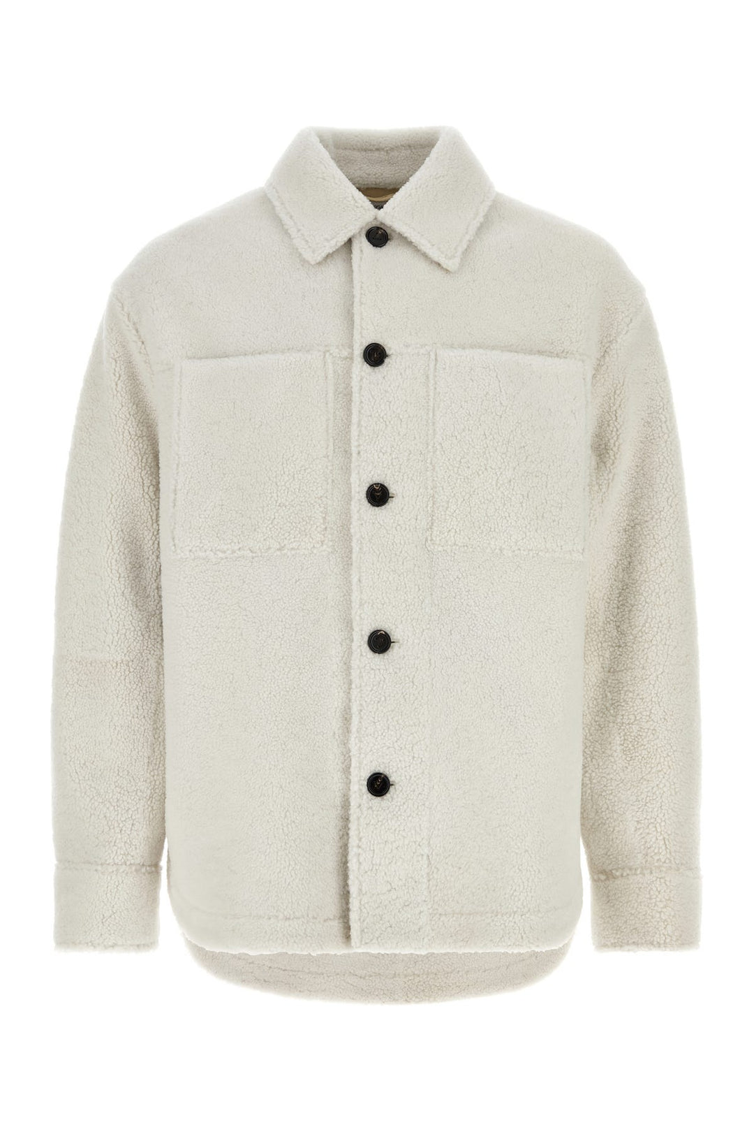 Chalk shearling oversize shirt