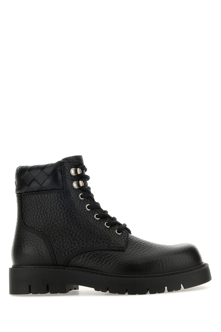 Black leather Haddock ankle boots