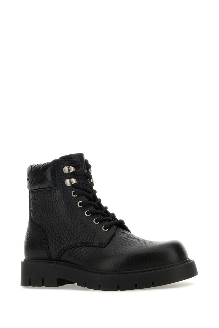 Black leather Haddock ankle boots