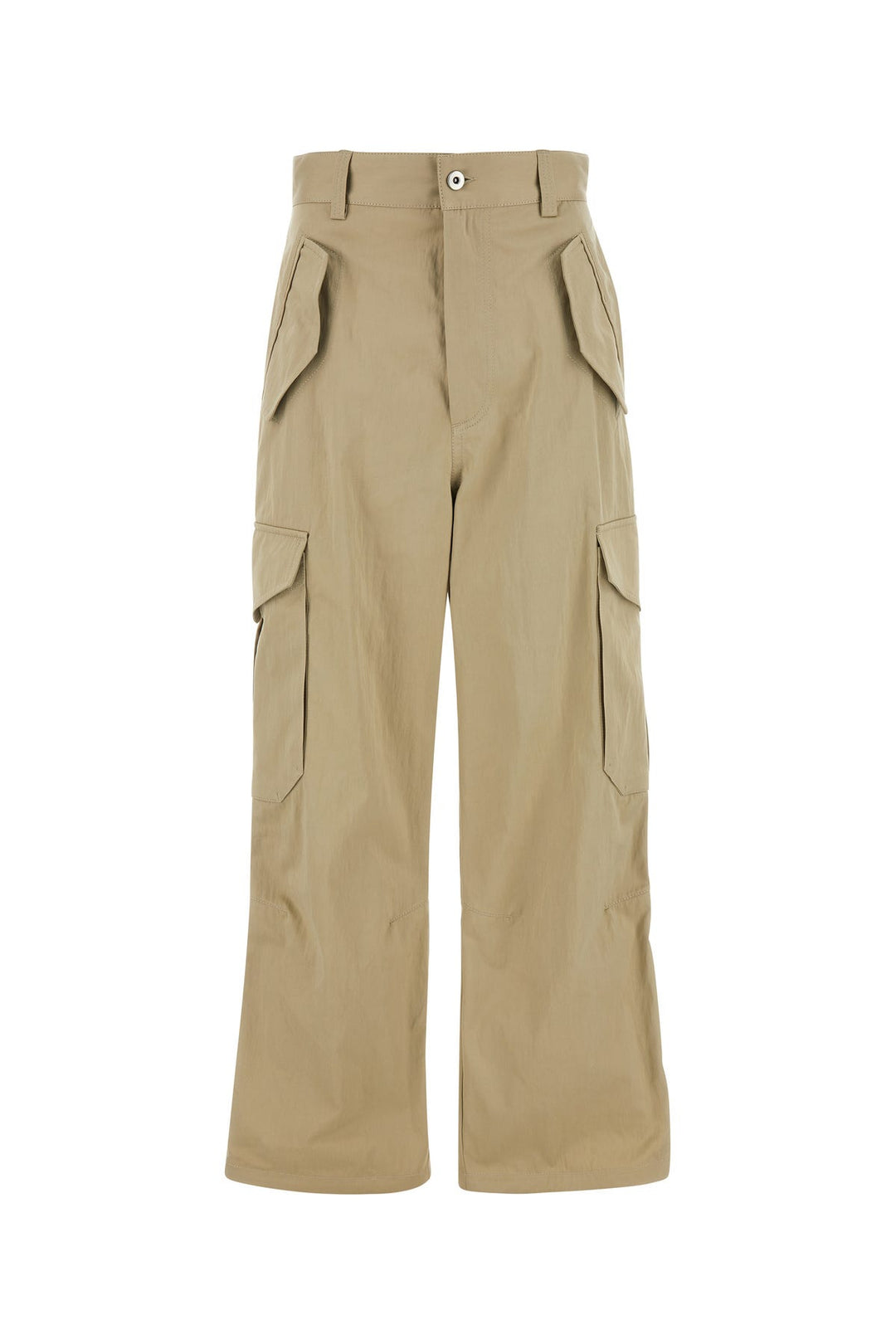 Beige cotton blend cargo pant