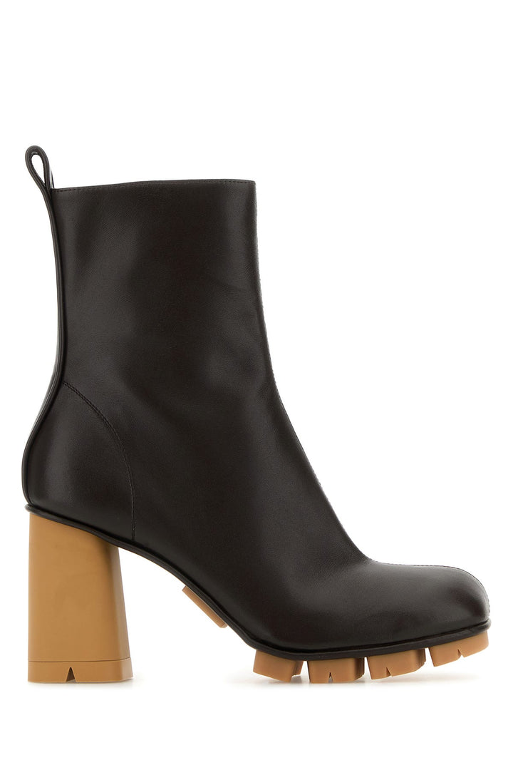 Dark brown nappa leather Shore ankle boots